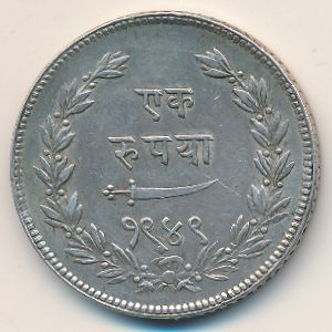 Baroda, 1 rupee, 1891–1892