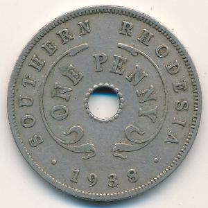 Southern Rhodesia, 1 penny, 1938