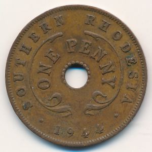 Southern Rhodesia, 1 penny, 1944