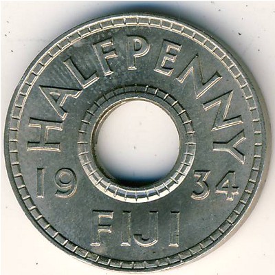 Fiji, 1/2 penny, 1934