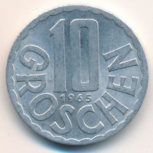 Австрия, 10 грошей (1965 г.)
