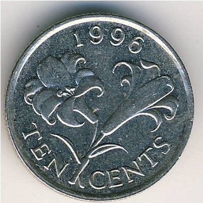 Бермудские острова, 10 центов (1986–1997 г.)