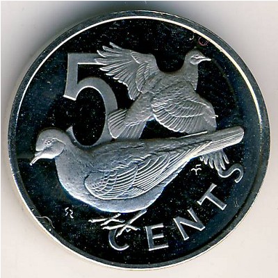 Виргинские острова, 5 центов (1973–1984 г.)