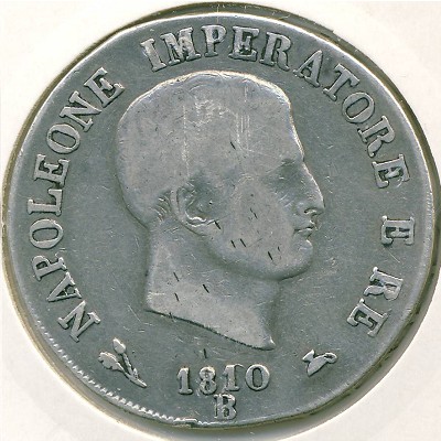 Italy, 5 lire, 1808–1811