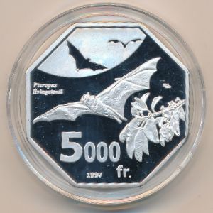 Mwali., 5000 francs, 1997