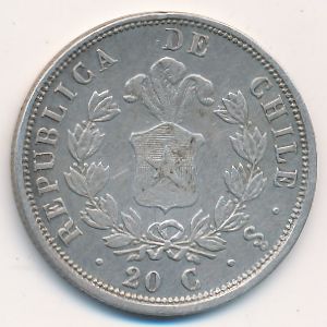 Чили, 20 сентаво (1861 г.)