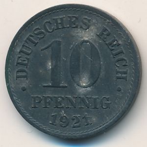 Германия, 10 пфеннигов (1921 г.)