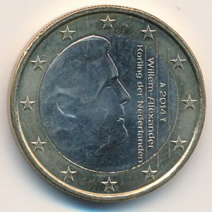 Netherlands, 1 euro, 2014