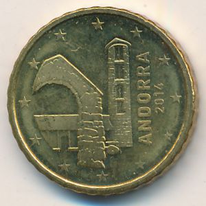 Андорра, 10 евроцентов (2014–2021 г.)
