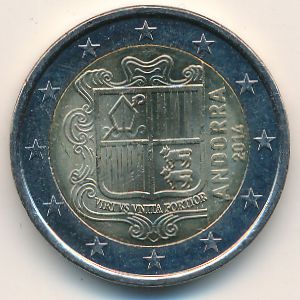 Andorra, 2 euro, 2014–2021