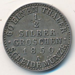 Prussia, 1/2 groschen, 1841–1852