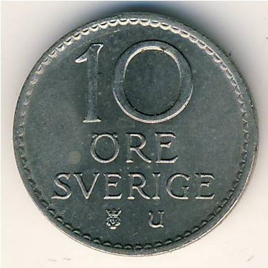 Sweden, 10 ore, 1962–1973