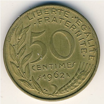 France, 50 centimes, 1962–1963