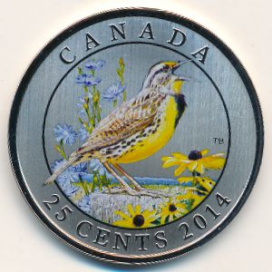 Канада, 25 центов (2014 г.)