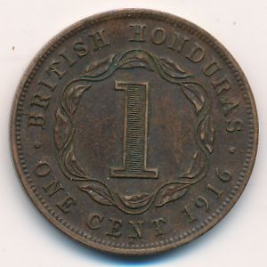 British Honduras, 1 cent, 1914–1936