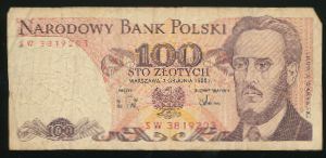 Poland, 100 злотых, 1986