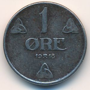 Norway, 1 ore, 1918–1921