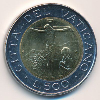 Ватикан, 500 лир (1987 г.)