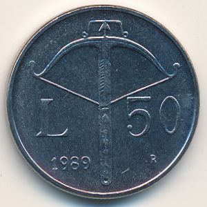 San Marino, 50 lire, 1989