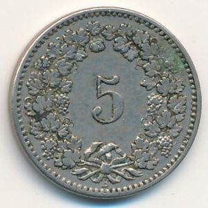 Швейцария, 5 раппенов (1894 г.)