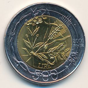 San Marino, 500 lire, 2001