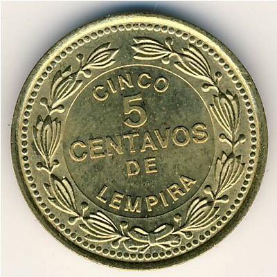 Honduras, 5 centavos, 1975–1989