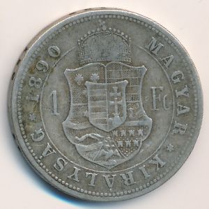 Hungary, 1 forint, 1890–1892
