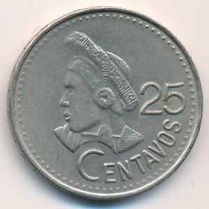 Guatemala, 25 centavos, 1991