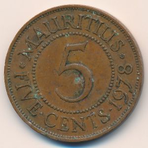 Mauritius, 5 cents, 1978