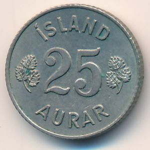 Исландия, 25 эйре (1957 г.)