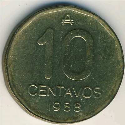 Аргентина, 10 сентаво (1985–1988 г.)