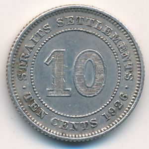Straits Settlements, 10 cents, 1926