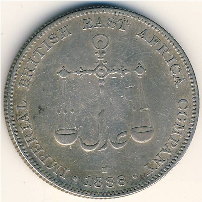 Mombasa, 1 rupee, 1888
