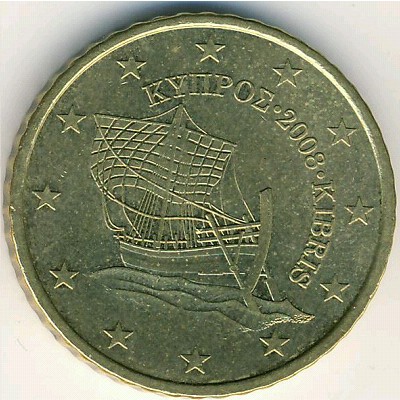 Cyprus, 50 euro cent, 2008–2019