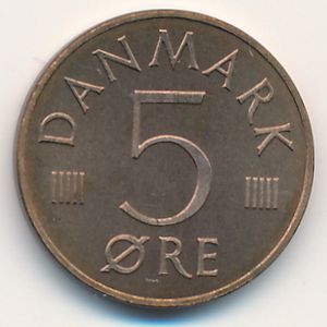 Denmark, 5 ore, 1973–1978