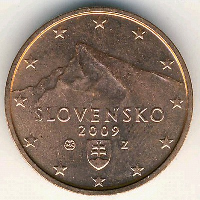 Словакия, 2 евроцента (2009–2016 г.)