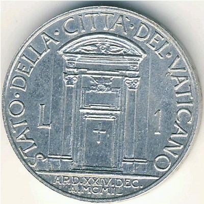 Ватикан, 1 лира (1950 г.)
