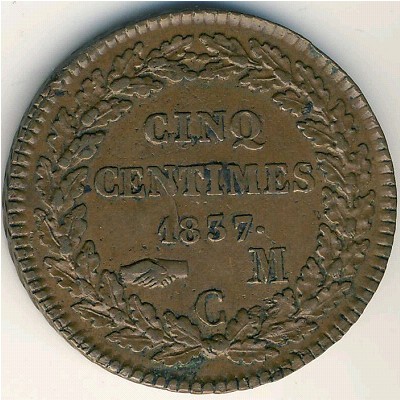Монако, 5 сентим (1837–1838 г.)