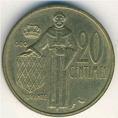 Monaco, 20 centimes, 1962–1995