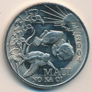 Hawaiian Islands., 1 dollar, 2004