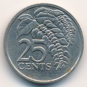 Trinidad & Tobago, 25 cents, 1993
