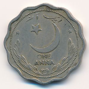 Pakistan, 1 anna, 1950