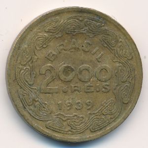 Brazil, 2000 reis, 1939