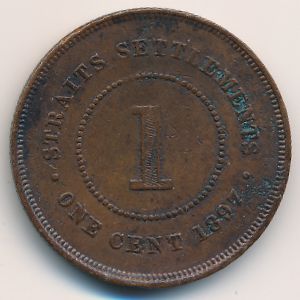 Straits Settlements, 1 cent, 1897