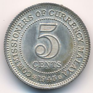 Малайя, 5 центов (1945 г.)