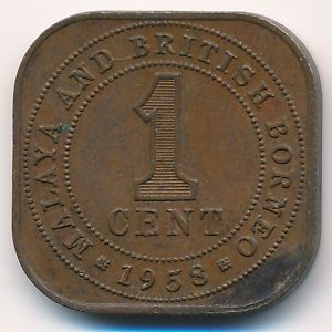 Malaya and British Borneo, 1 cent, 1958