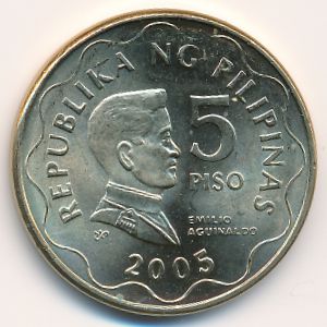 Philippines, 5 piso, 2005