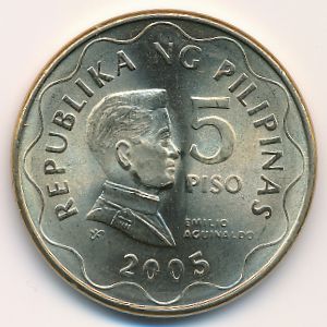 Philippines, 5 piso, 2005