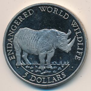 Cook Islands, 5 dollars, 1990