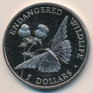 Cook Islands, 5 dollars, 1992